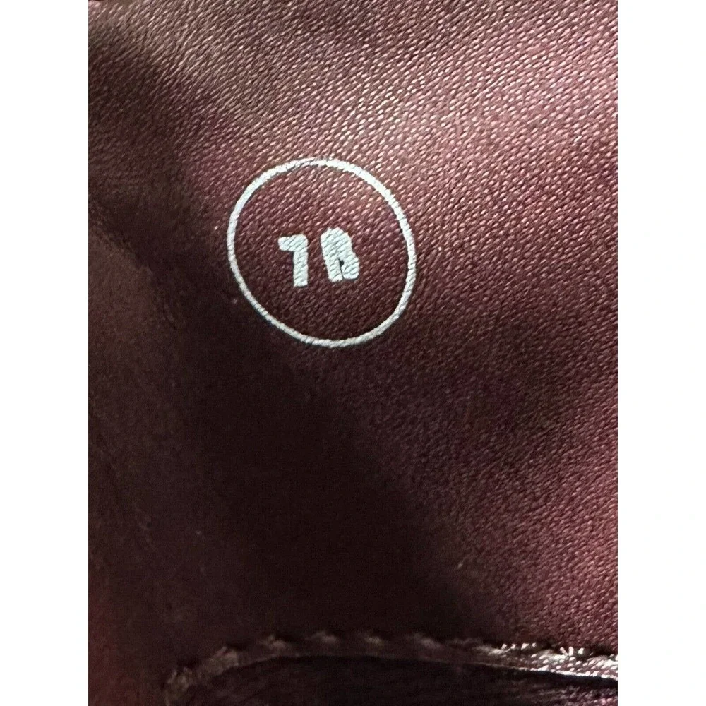Earth Shoes Royal Ankle Boots Wine Red Ankle Zip Burnished Stacked‎ Heel Size 7B